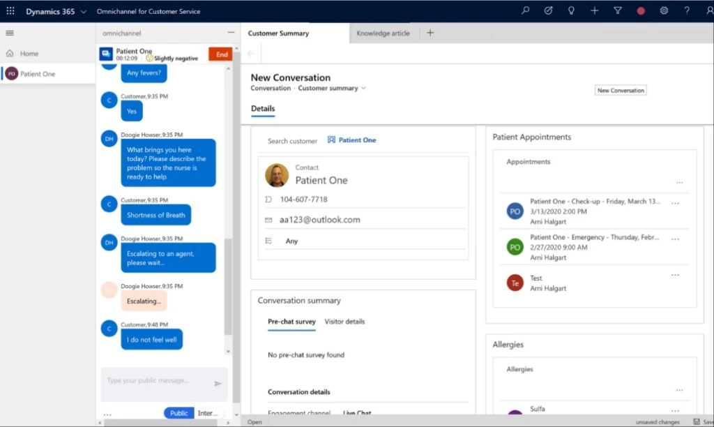 Printscreen von Omnichannel-Werkzeuge für Hotline-Mitarbeiter