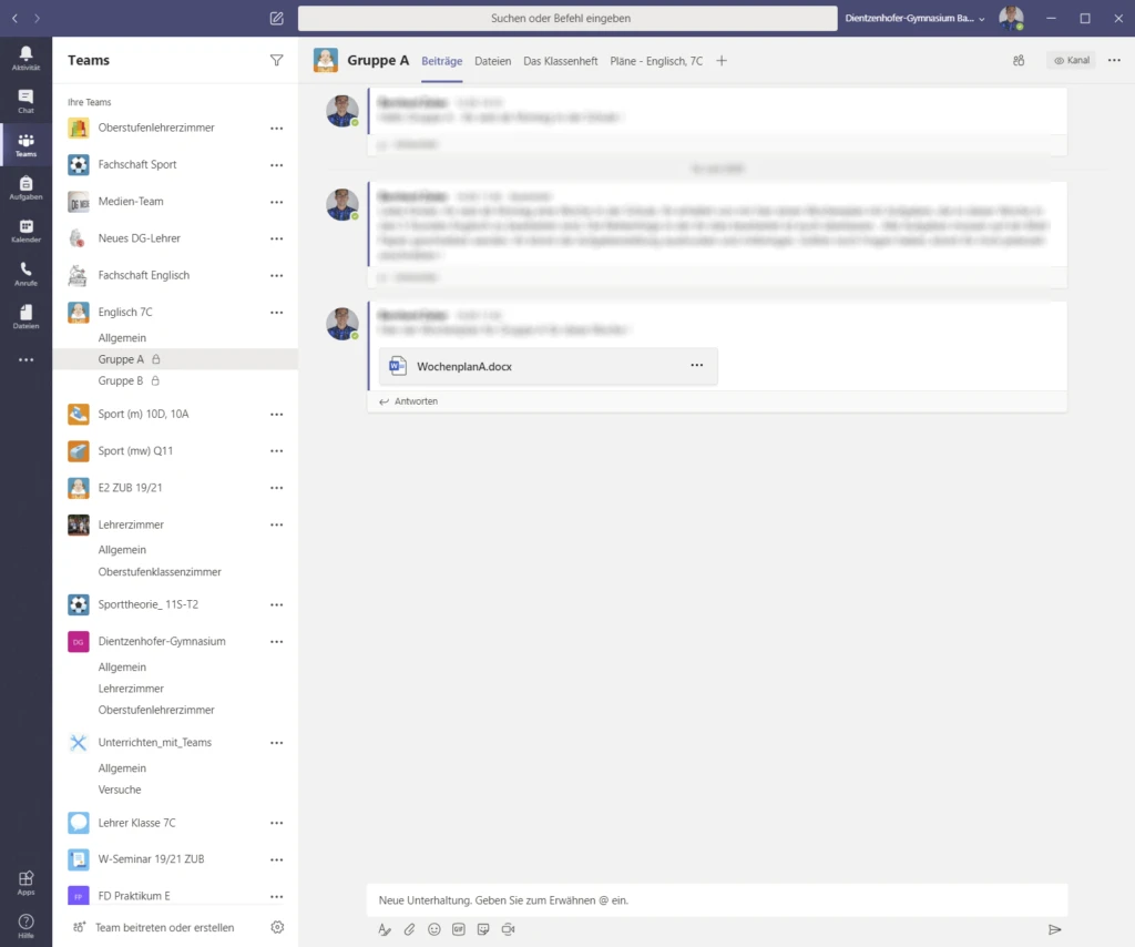 Printscreen von Microsoft Teams