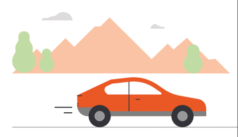 Graphic of a red car