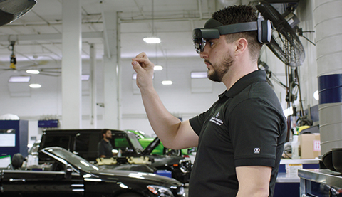 Man working with HoloLens