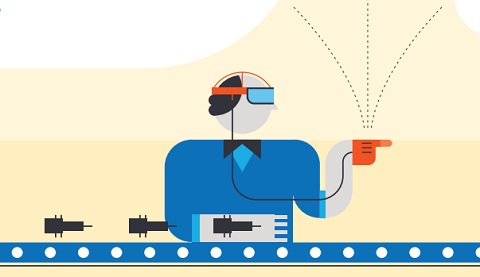 Eine Grafik, die eine Fabrikationsanlage darstellen soll