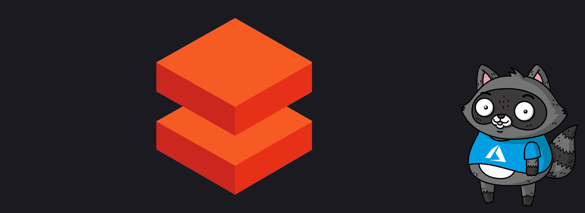 An image representing Data Bricks, next to an illustration of Bit the Raccoon.