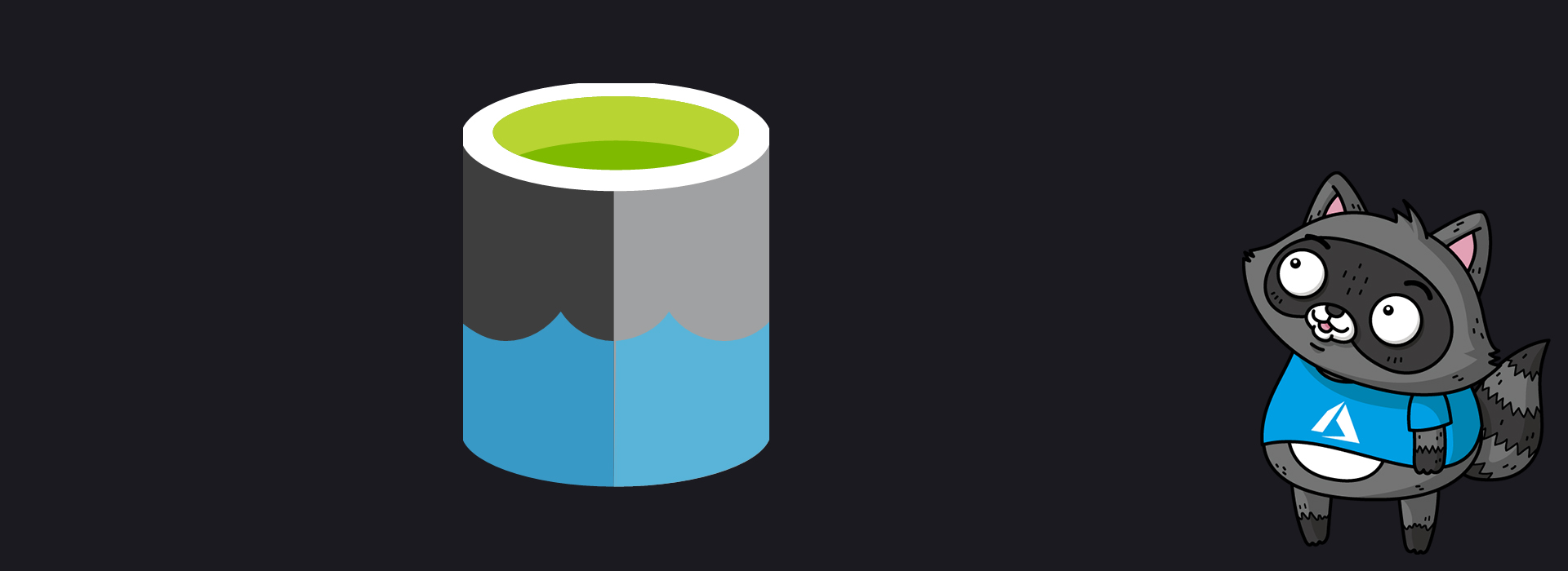 The Data Lake Analytics logo, next to an illustration of Bit the Raccoon.