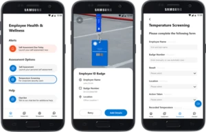 Transparity's app showing thermal imagery in use to help for safe return to work.