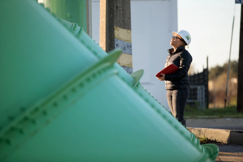A firstline worker at a water plant