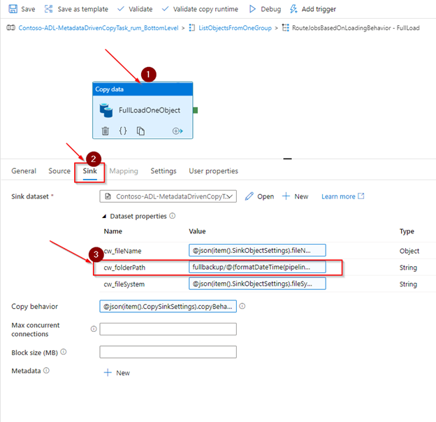 A screenshot showing the updated folderPath property