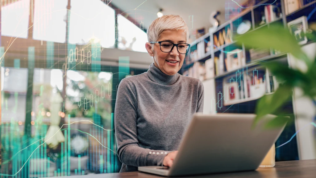 woman working on her laptop