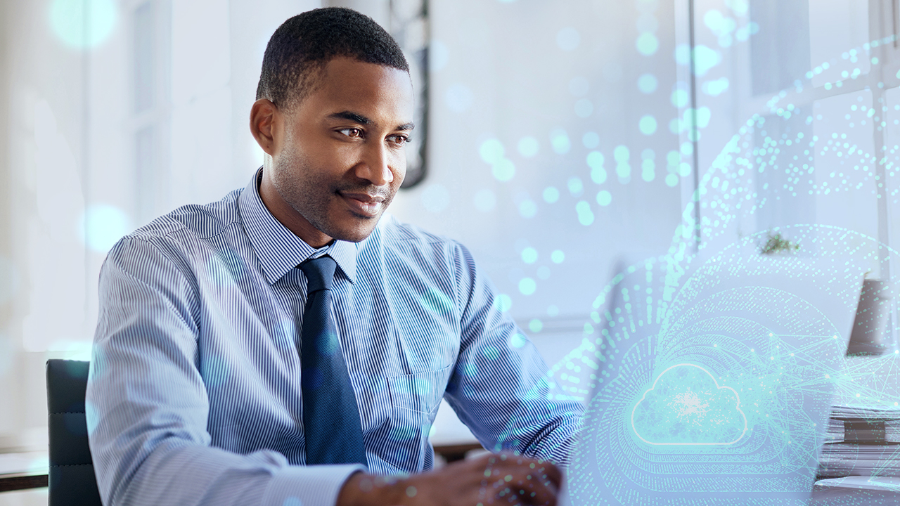 man working on his laptop.