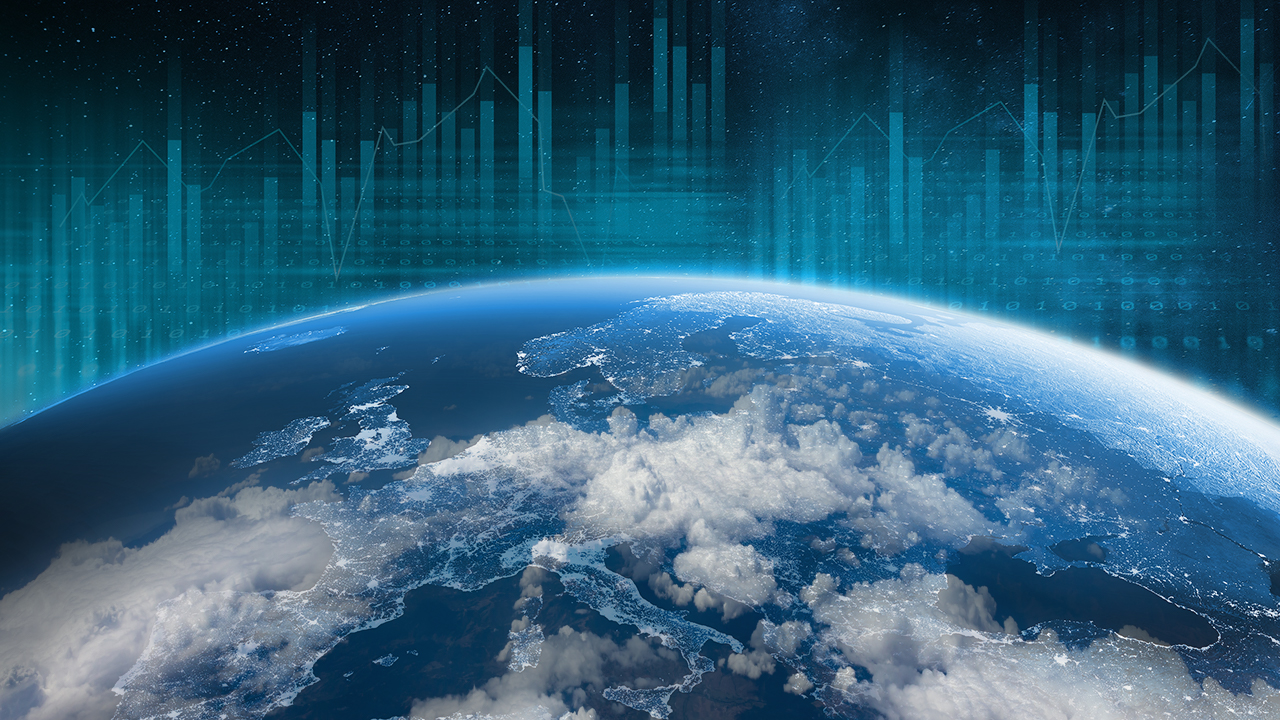 illustrated image with the surface of the globe.