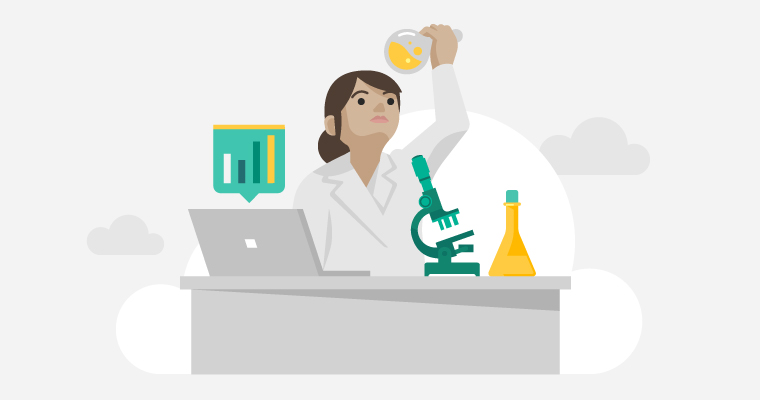 researcher looking at a lab results