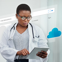 Doctor looking down at notepad