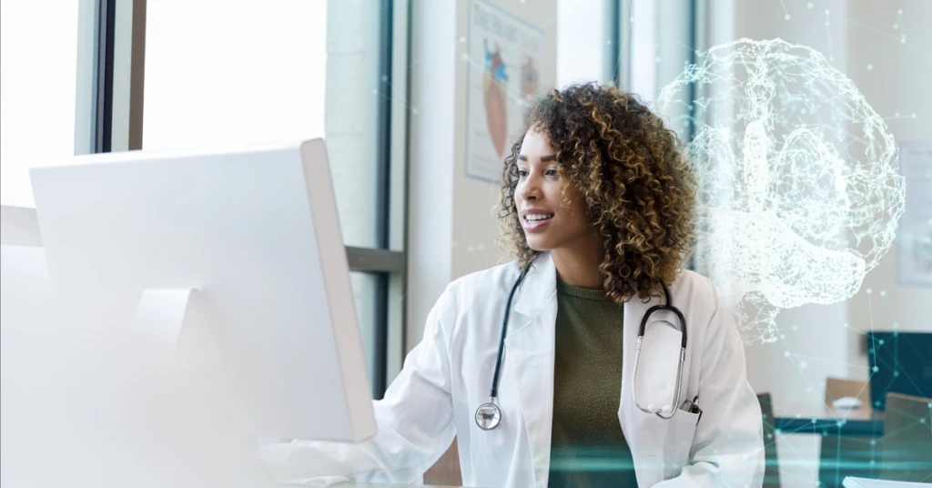 doctor working on her computer