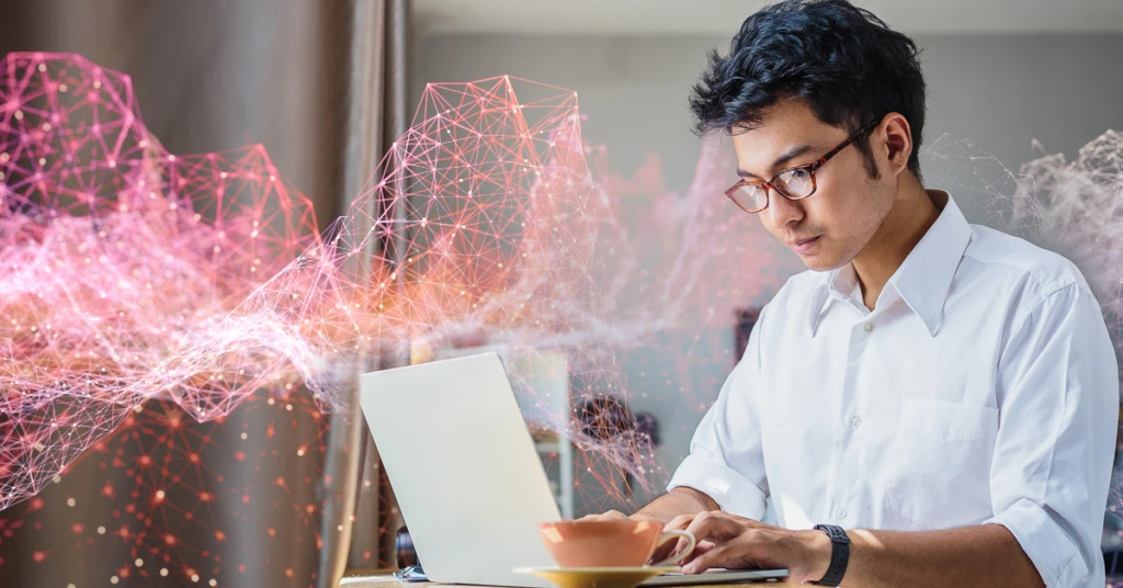 man working on his laptop