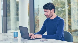 man working on his laptop