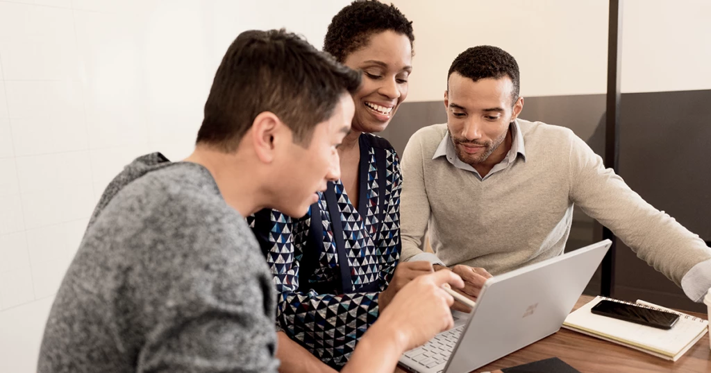 Small conference meeting in modern workspace.