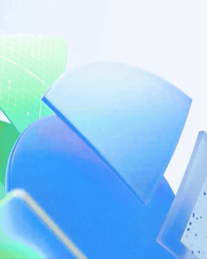 A close up of a blue and green object