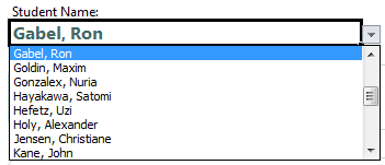 student dropdown