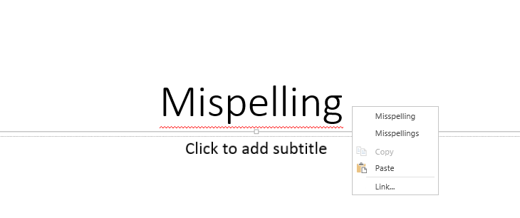 PowerPoint Online Spell checker