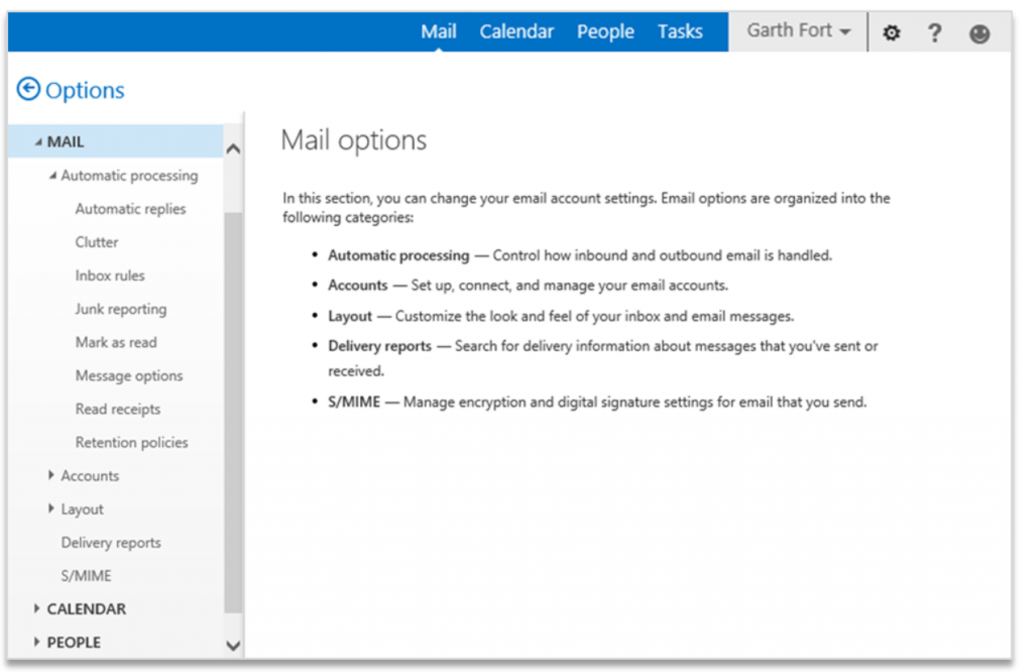 Improving Outlook Web App options and settings 3