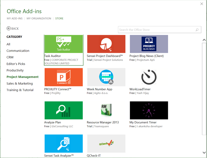 new in Project 2016 7