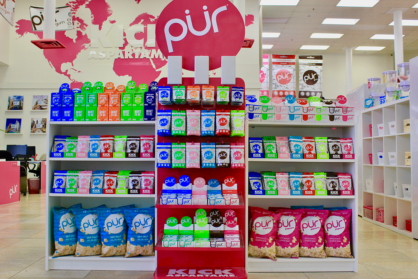 Image of delectables stocked on a PUR endcap.