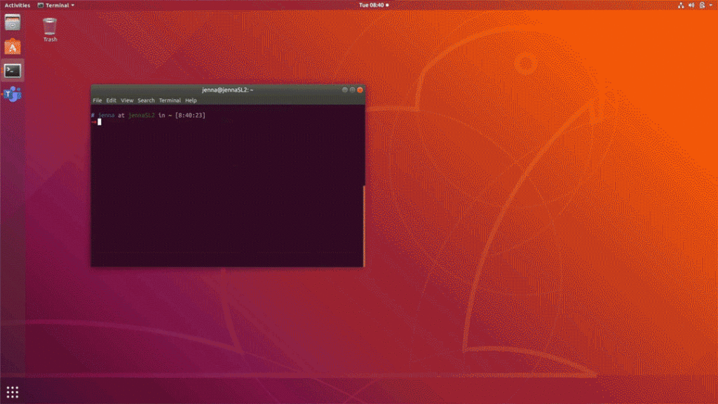 An animated image of Microsoft Edge on Linux.