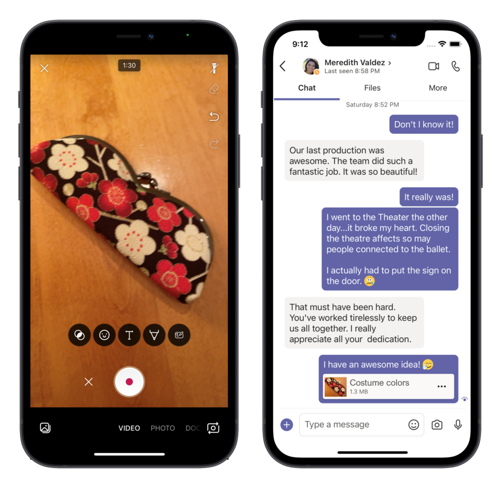 Take short video snippets, annotate and share  your thoughts in Teams