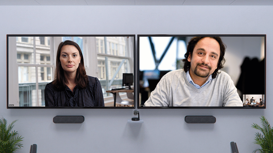 GIF showing multiple options for new Microsoft Teams video layouts