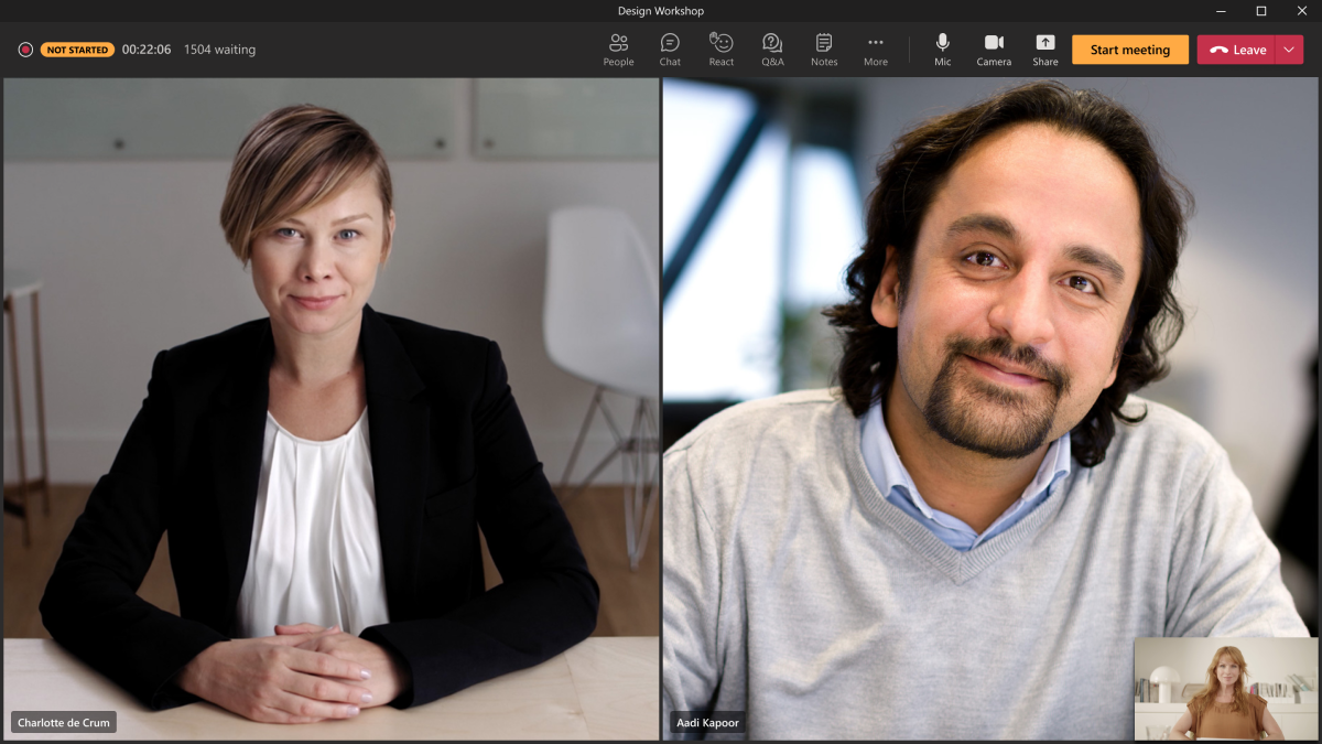 Screen shot showing presenters in green room waiting.