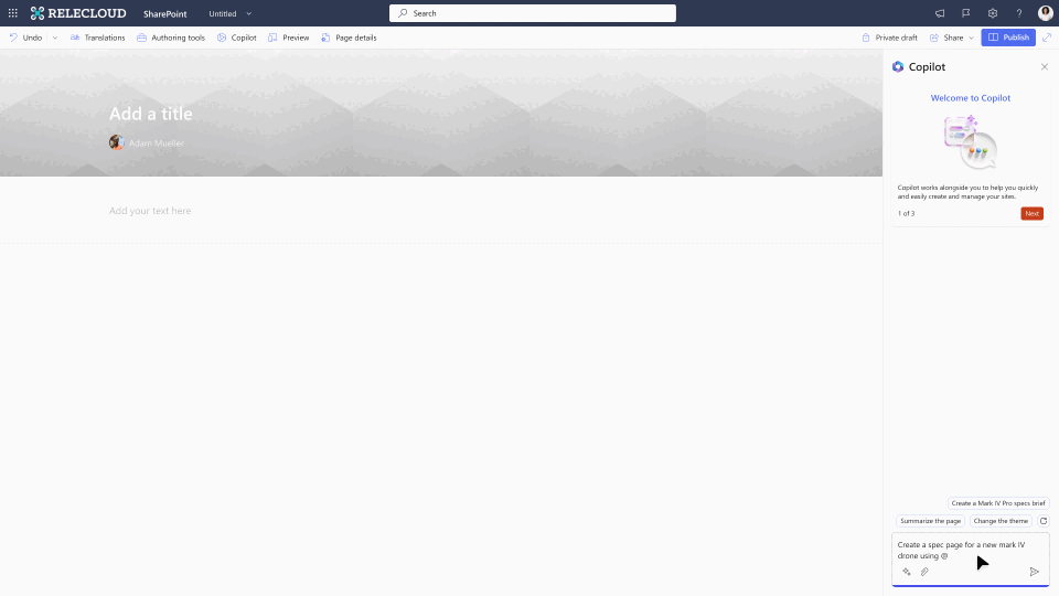 Copilot in SharePoint.