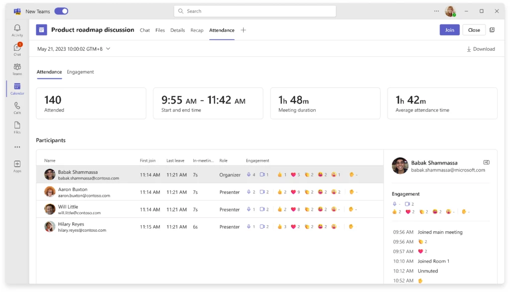 Engagement analytics reporting for webinars in Teams Premium