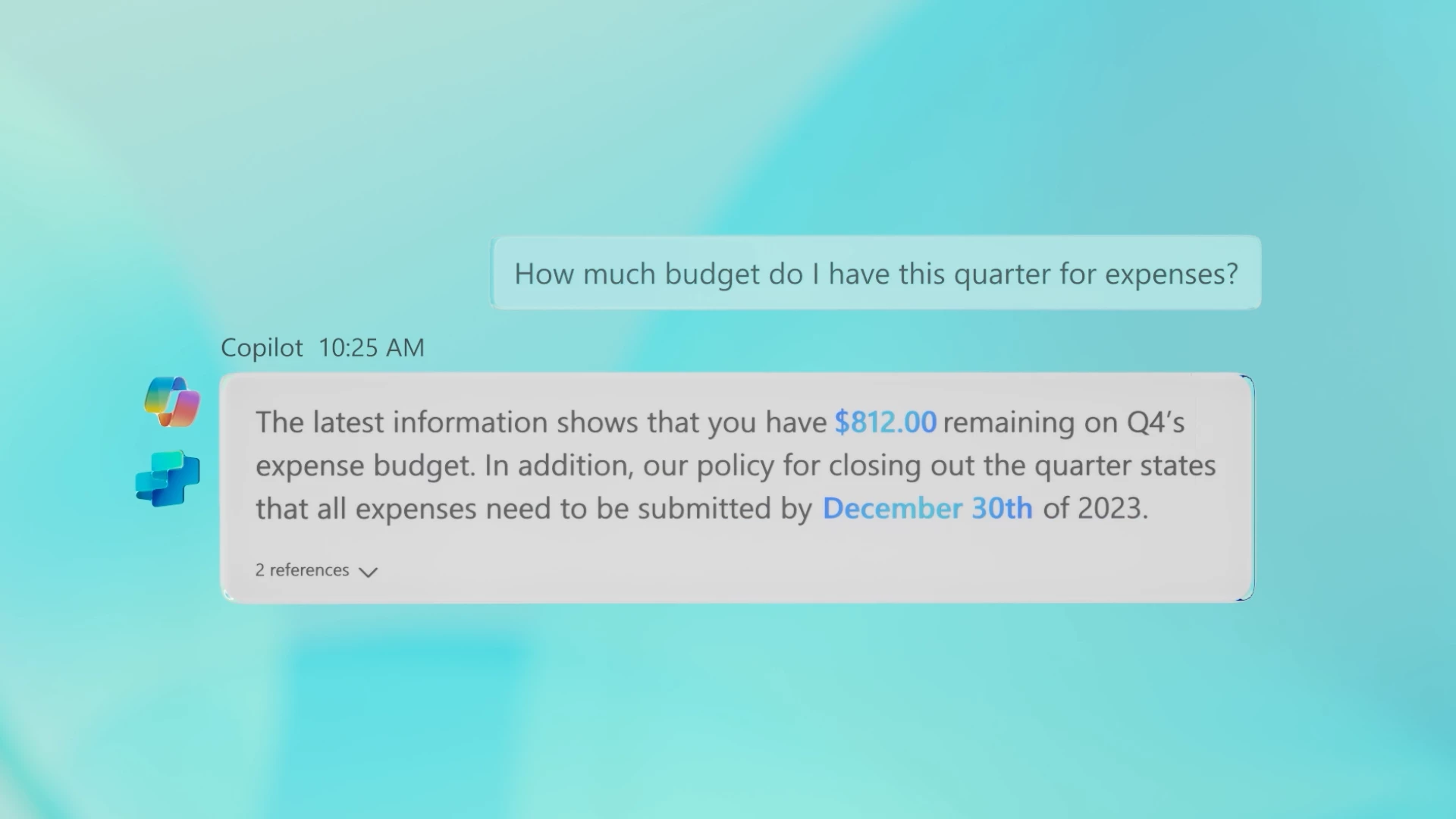 An example of prompts within Copilot 