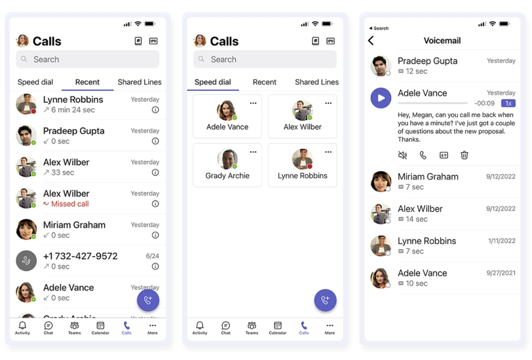 Teams Calls screenshots