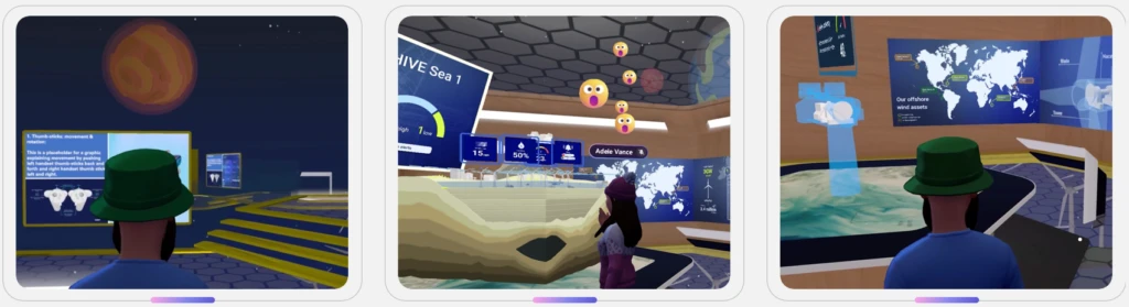 Screenshots showing how bp uses Microsoft Mesh.