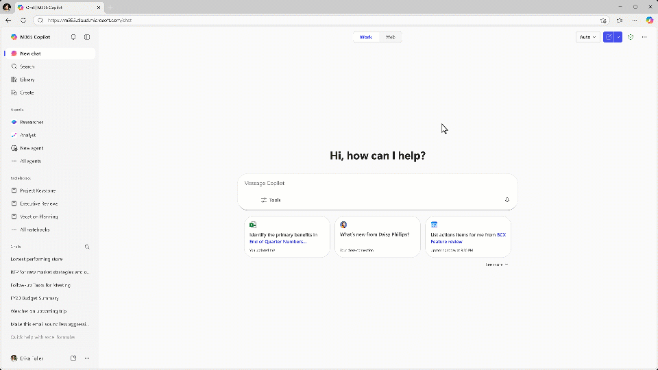 Microsoft Copilot with a dropdown menu open in the upper-right corner showing response modes, clicking GPT-5.2.