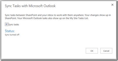 sync tasks with outlook message window