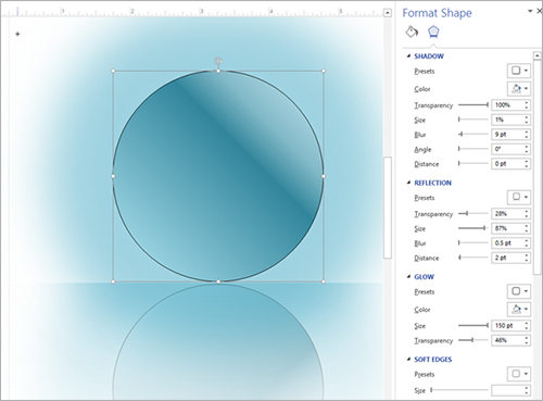 a shadow has been applied to the circle image