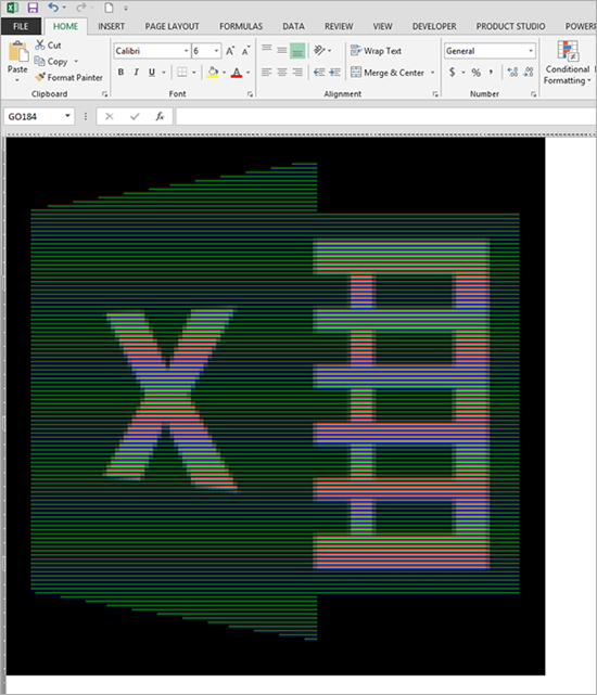 Excel logo pixel art