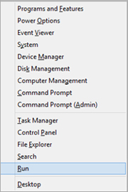 Run option in dropdown menu