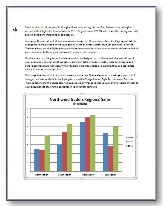 Page of text with chart at the bottom and anchor at top