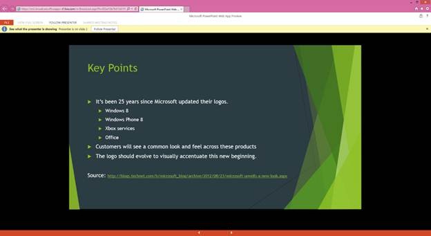presenting online example continued
