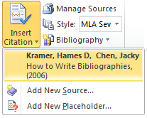 Image of Insert Citation button
