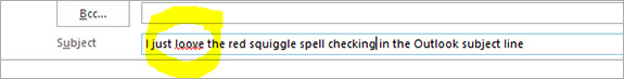 Outlook spellcheck
