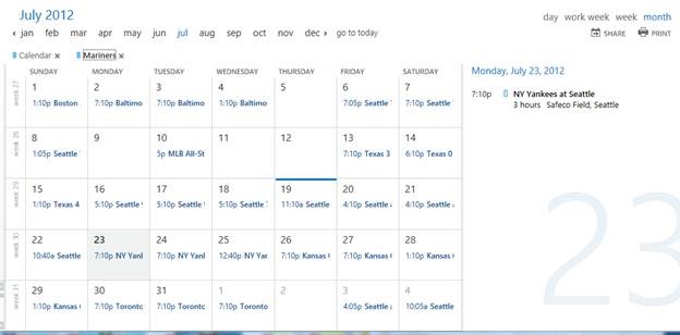 Mogenda calendar view