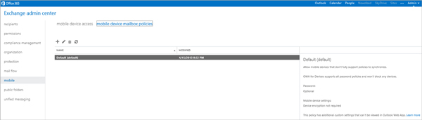 Exchange admin center