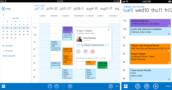 week-view in outlook calendar