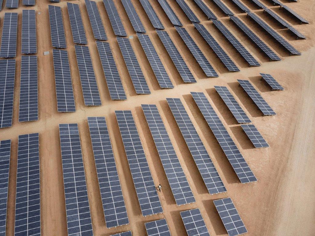 A green energy farm generating solar power