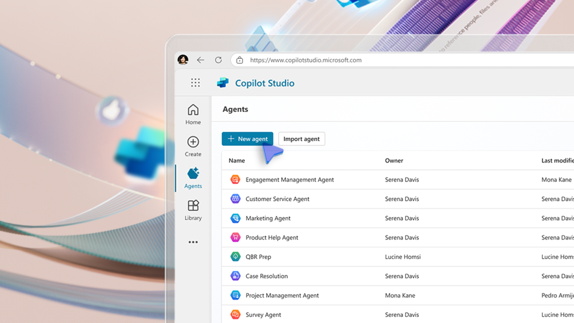 A user interface of Microsoft Copilot Studio