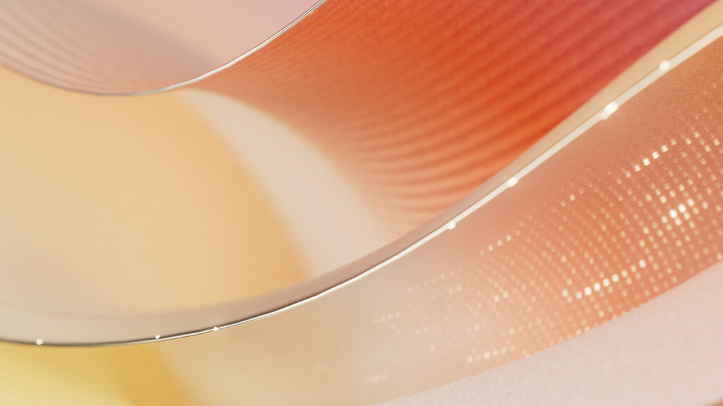 A close up of a curved object