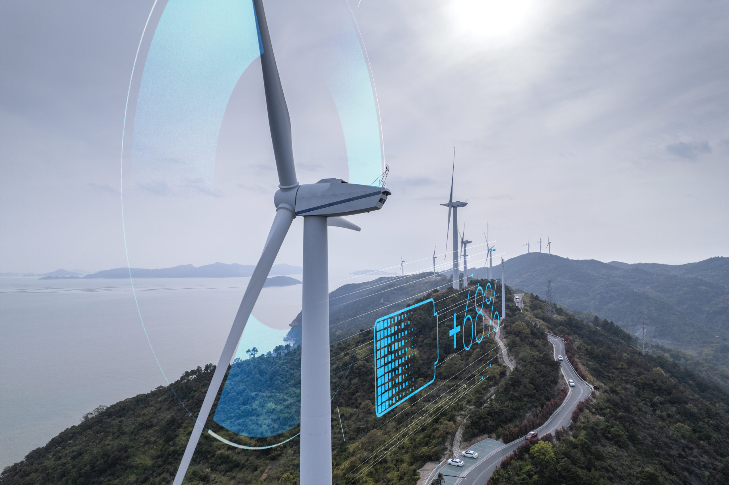 Windmills on a hill